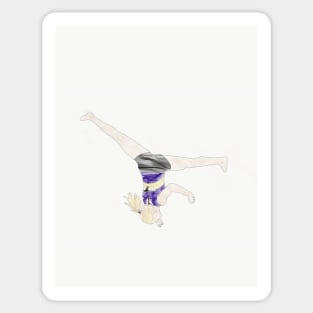 A Gymnast Doing an Aerial Sticker